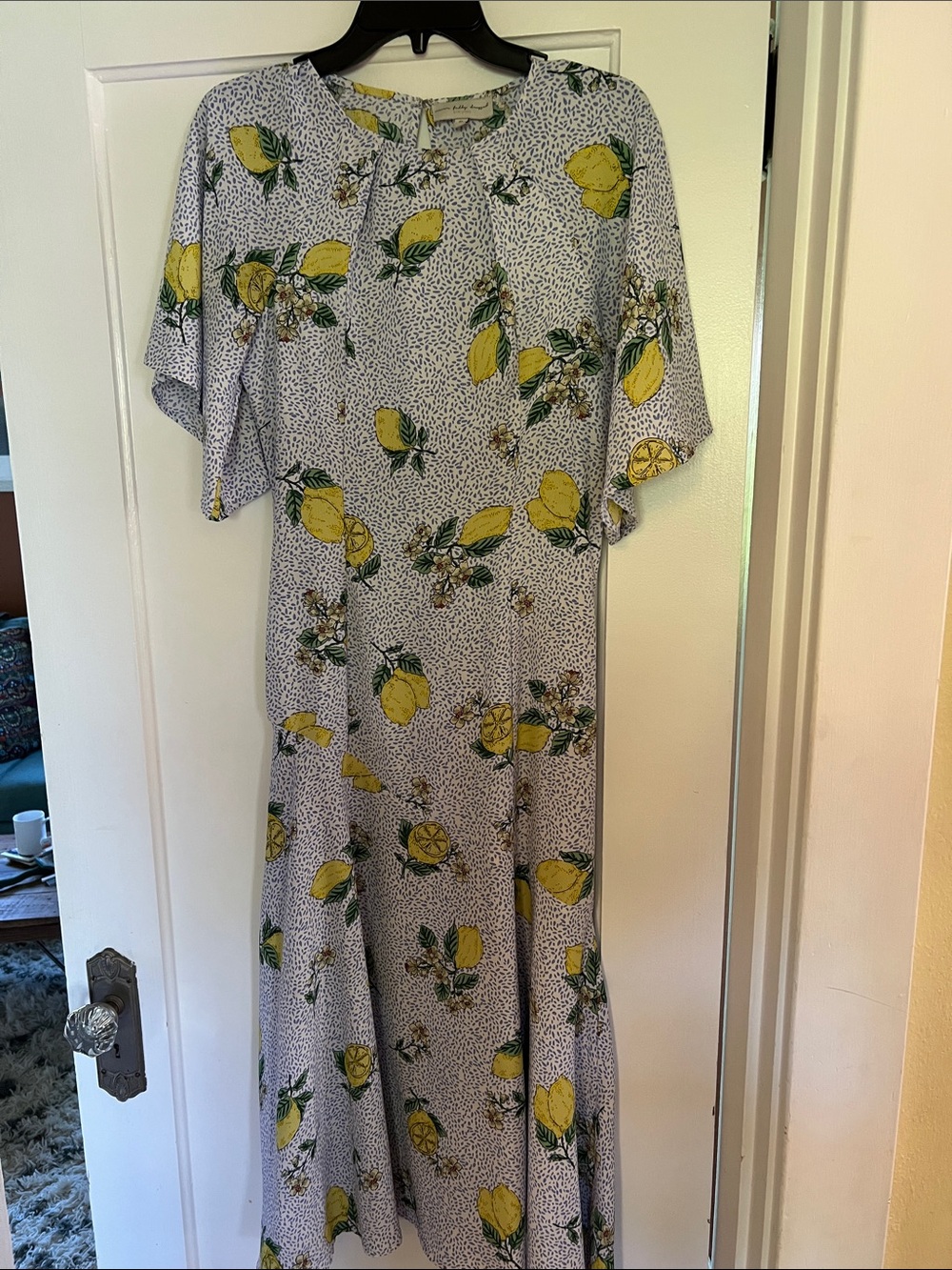Never Fully Dressed White Maxi Dress with Yellow Lemon Print